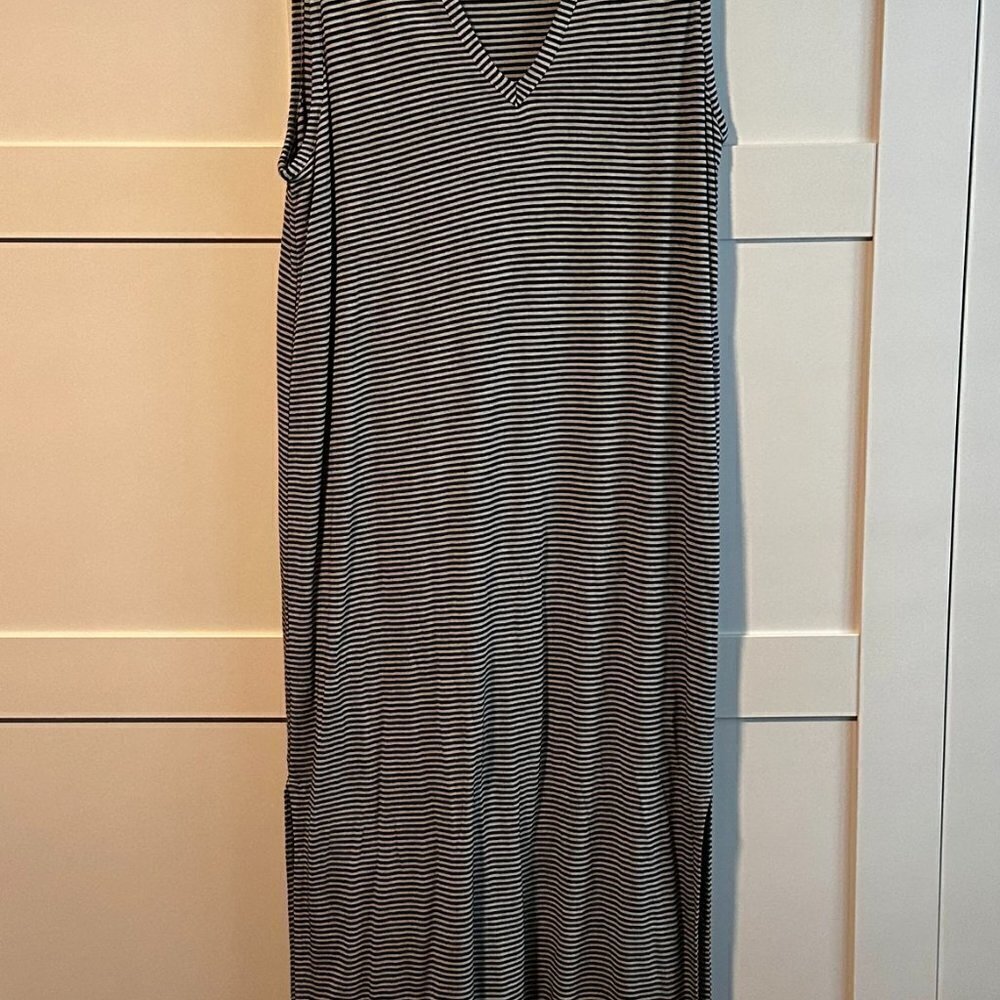 Rag & Bone Michal Stripe Muscle Tank Midi Dress- Size Large - Picture 2 of 5